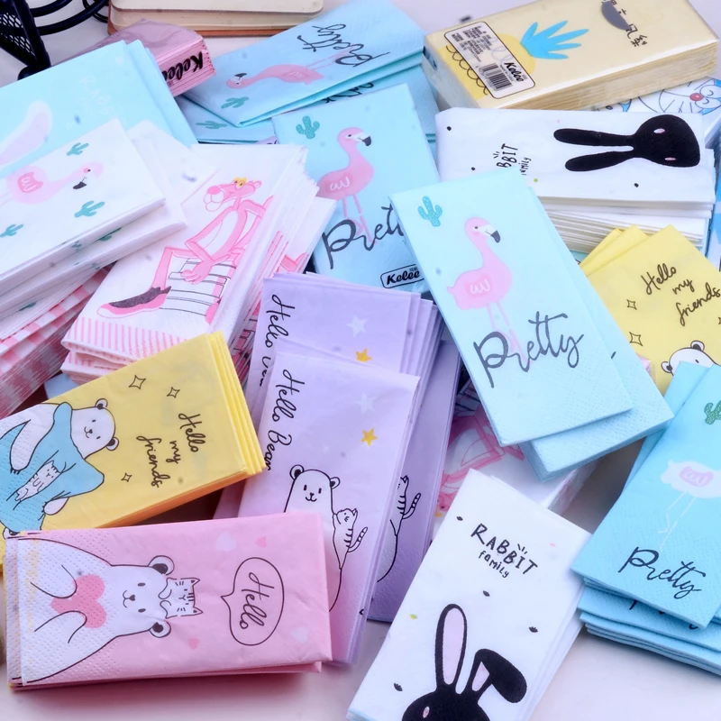 10 шт. Цветной носовой платок с принтом бумага для банкета свадьбы или