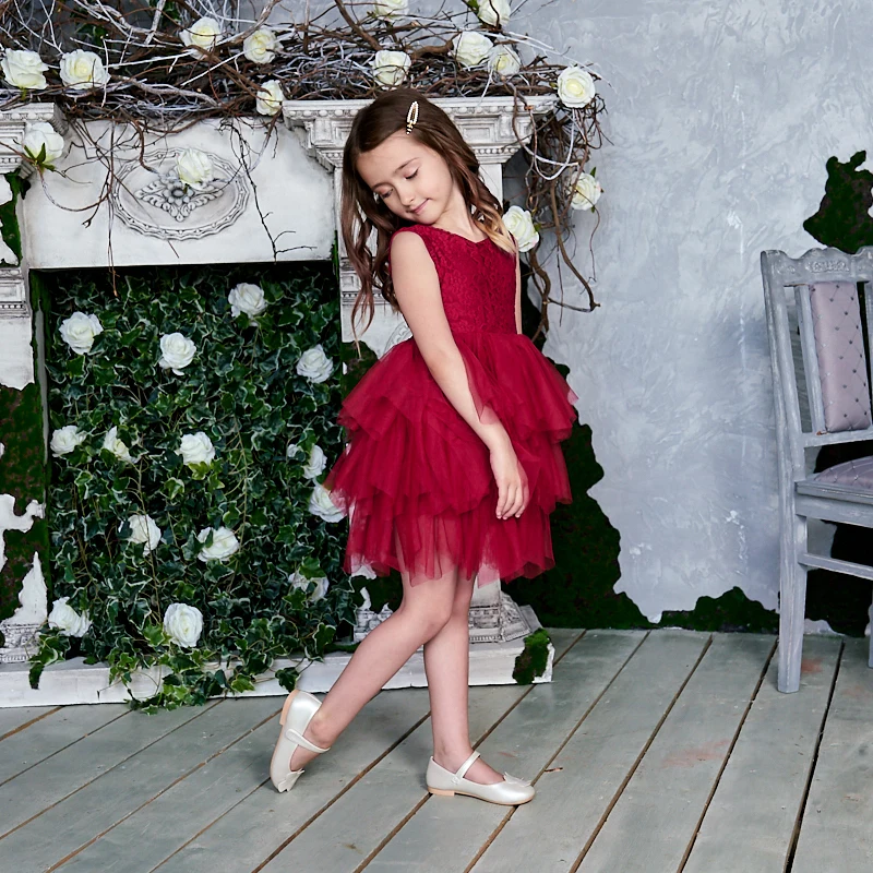 Новинка 2020 кружевные Детские платья принцессы для девочек вечерние ное платье с