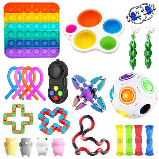 

Push Ball Anti-Stress Pack Fidget Toys Set Adult Pinch Squishy Sensory Antistress Relief Autism ADHD Pop Figet Toys For Children
