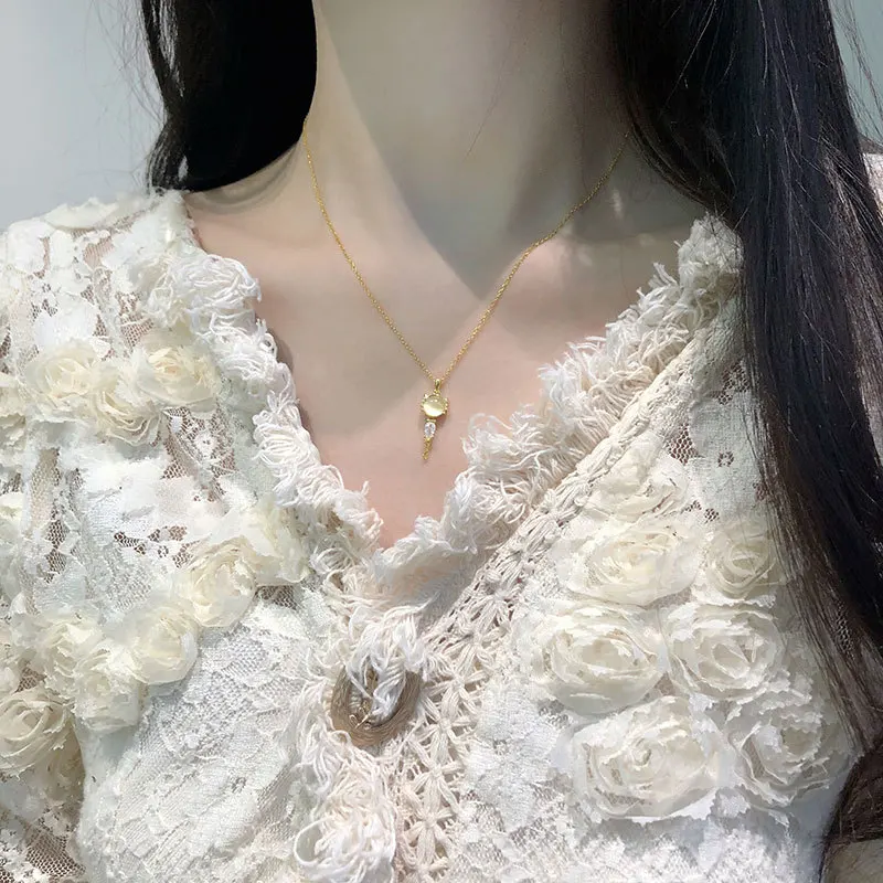 Ожерелье женское из серебра 100% пробы с подвеской в виде кошки опалом | Украшения и