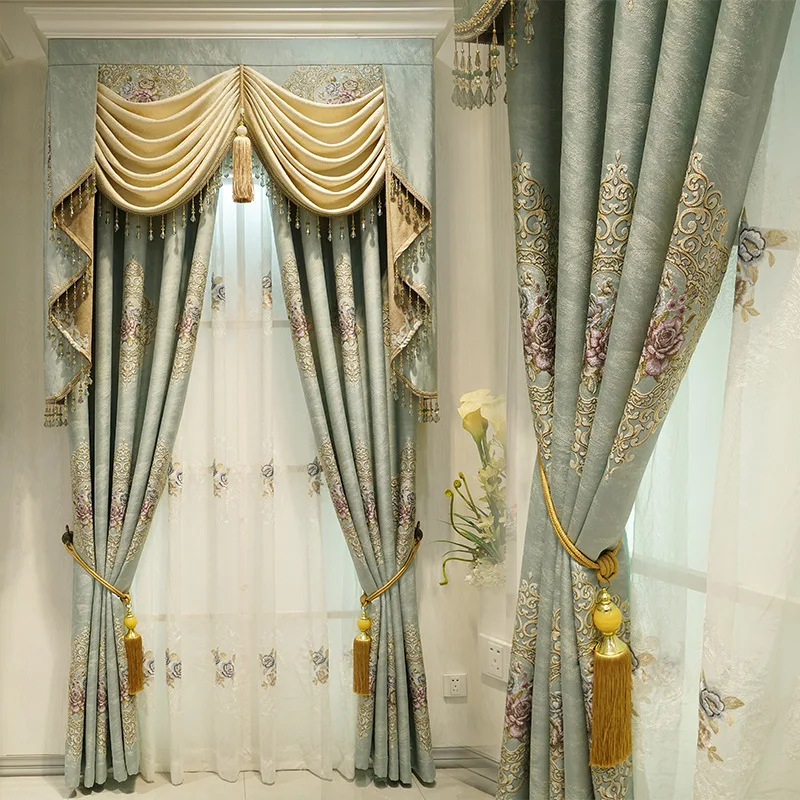 Custom European-Style Curtains for Living Room Bedroom High Shading Precision Embossed Curtain Roman Included | Дом и сад