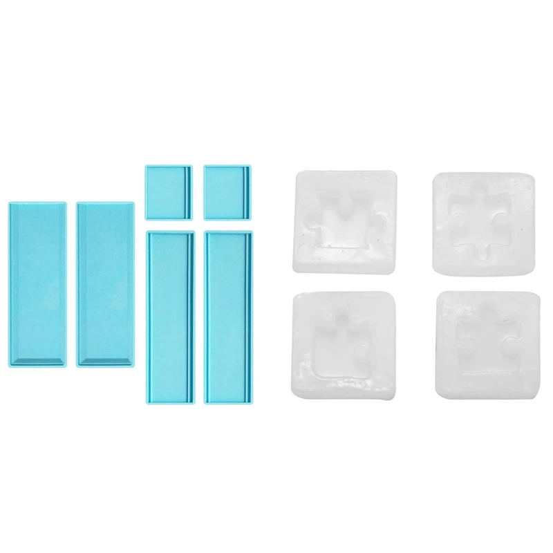 

10 шт. силиконовые формы: 4 шт. головоломка драгоценный камень с украшением в виде кристаллов силиконовые формы & 6 Pcs домино ящик для хранения ...