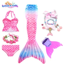 LovelyGirl Mermaid Tails Bikini Mermaid Costumes Kids Mermaid Dress Girl Mermaid Party Cosplay Costumes Swimsuit with Monofin