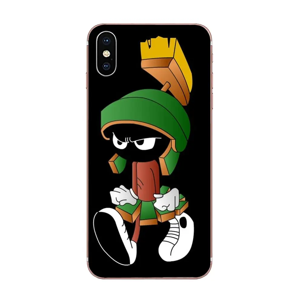 Мягкий Твердый чехол из ТПУ для Apple iPhone 4 4s 5 5C 5S SE 6 6S 7 8 Plus X XS Max XR Cute Looney Tune Marvin The Martian