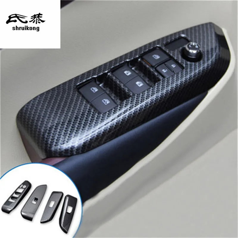 

Декоративная панель для стеклоподъемника автомобиля из АБС-углеродного волокна для Toyota Highlander 2015-2021, 4 шт./лот