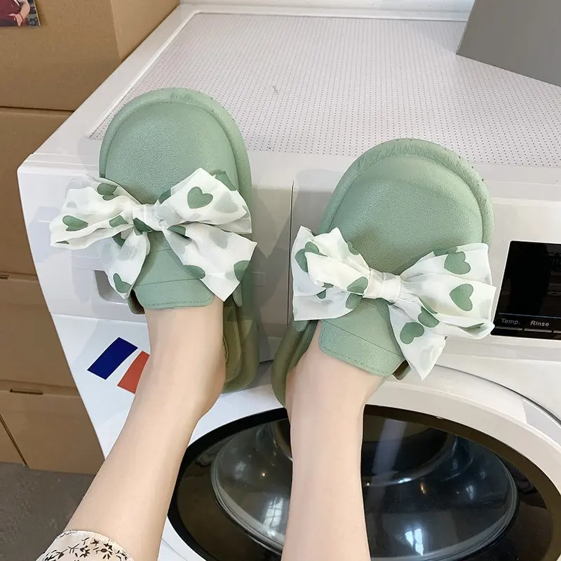 

Shoes Women Low Slippers Flat Pantofle Female Mule Luxury Slides Platform Butterfly-Knot Loafers Soft 2021 Mules Designer Butte