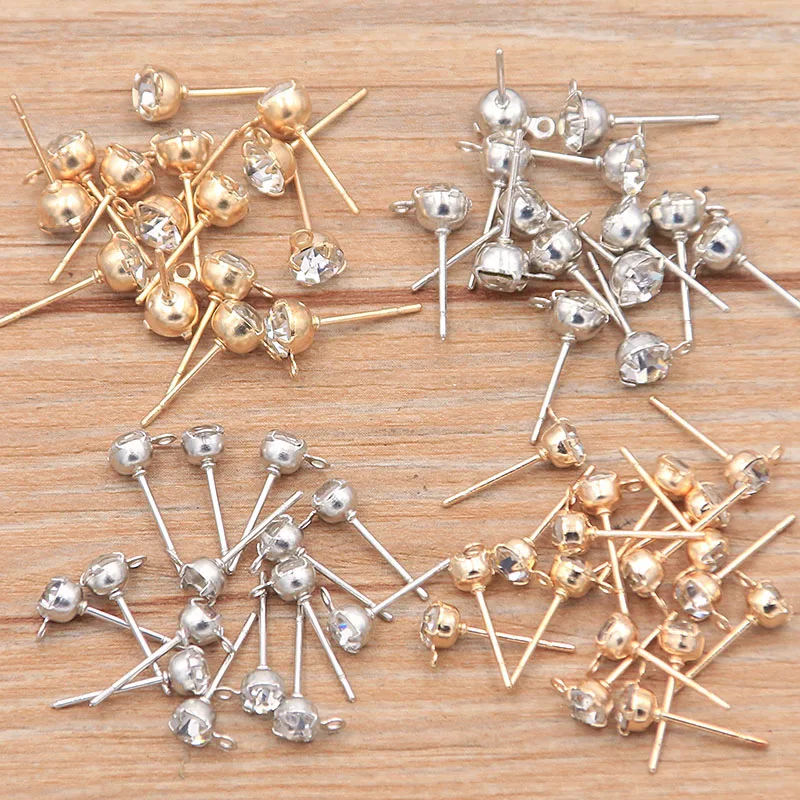 

50Pcs 2 Color 2 Size 2021 New DIY Earrings Findings With Brick Clasps Jewelry Making Accessories Iron Hook Earwire Handmade