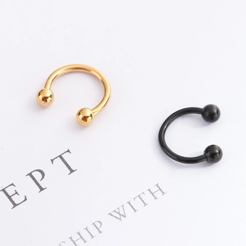 Серьги гвоздики женские из титановой стали с образные кольца для имитации