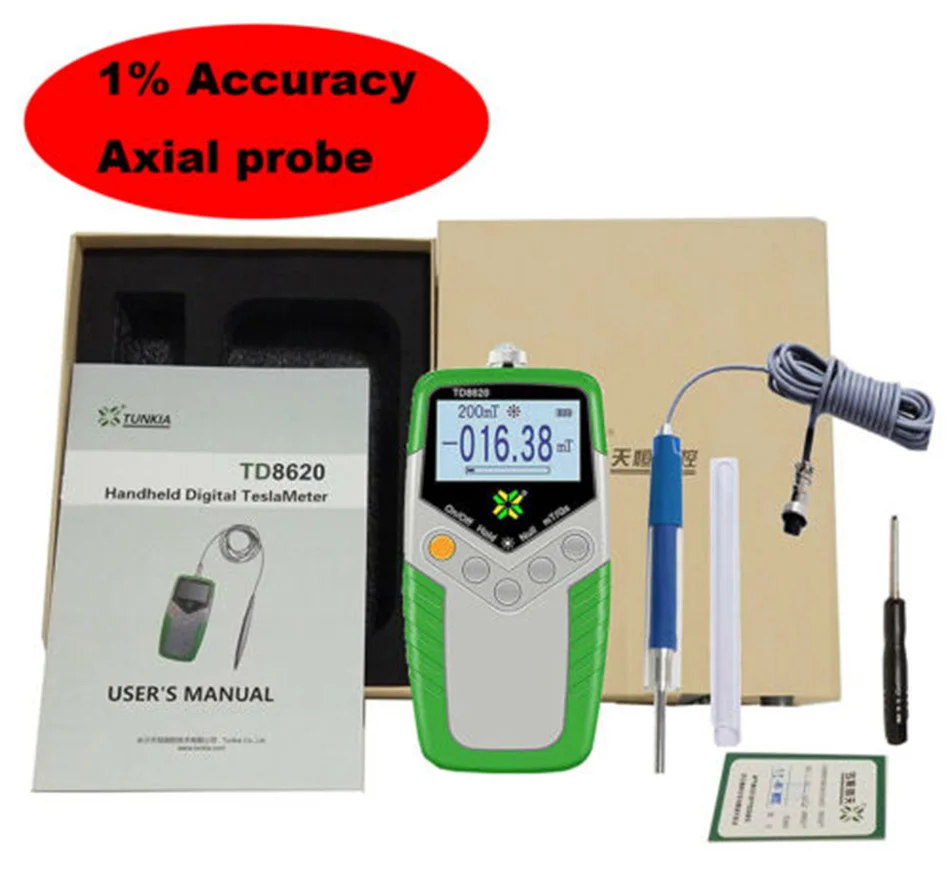 1% точный измеритель магнитного флюса поверхности поля Измеритель Гаусса с