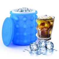 silicone ice cube maker bucket mold with lid space saving kitchen tools portable bucket wine ice cooler drinking whiskey freeze