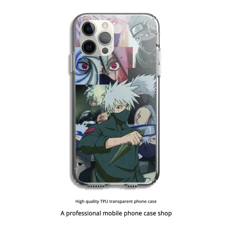 

Naruto Kakashi Phone Case Clear Cover For Iphone 5 6 7 8 11 12 Plus XR X XS SE2020 11/12PRO Max Transparent Cases