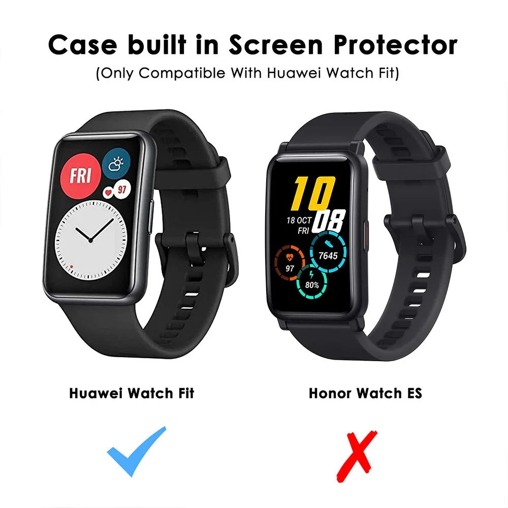Case for Huawei Watch fit Cover Plated Accessories TPU Bumper All-Around Screen Protector and Bling Case for Huawei Watch fit