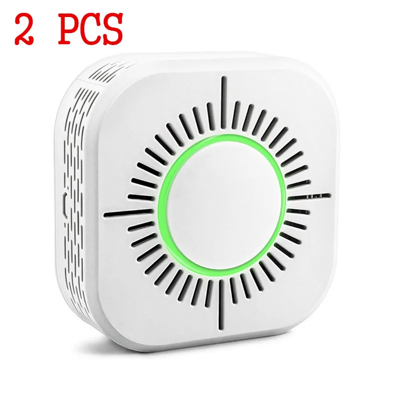 2 PCS Smoke Detector RF433 детектор дыма, беспроводной датчик пожарной сигнализации дыма, охранная сигнализация для домашней автоматизации работы с Sonoff RF мост - Цвет: 2 PCS Smoke Detector