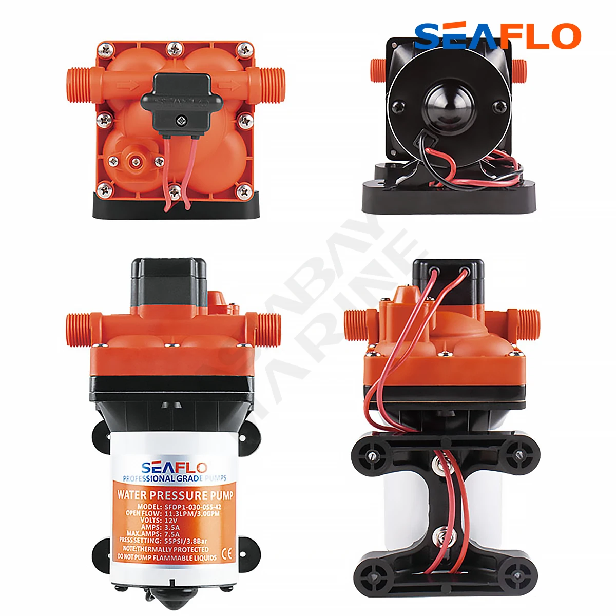 Мембранный Водяной насос SEAFLO 42 Series 3 0 gpm 55PSI 24 Вольта электрическая морская лодка