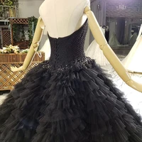 SoAyle Luxury Wedding Dress High-definition Shiny Crystal Black Sexy Strapless Princess Wedding Dress vestido de noiva