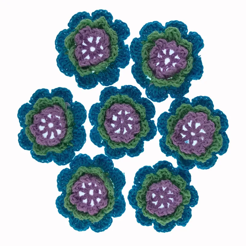 Вязаные крючком цветы ручной работы с аппликацией вязаные цветочные коврики для