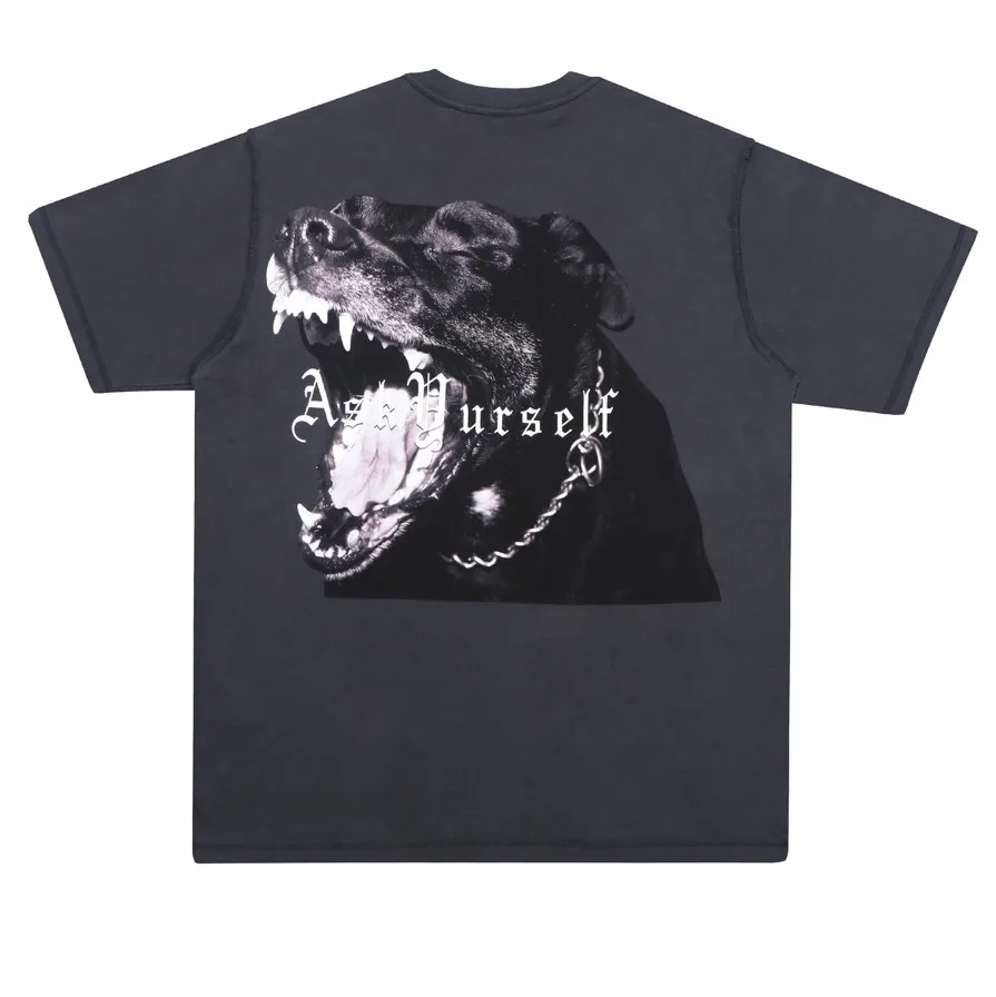 

New Arrival Luxury 2022 ASKYURSELF Men Rottweiler T Shirts T-Shirt Hip Hop Skateboard Street Cotton T-Shirts Tee Top kenye A468
