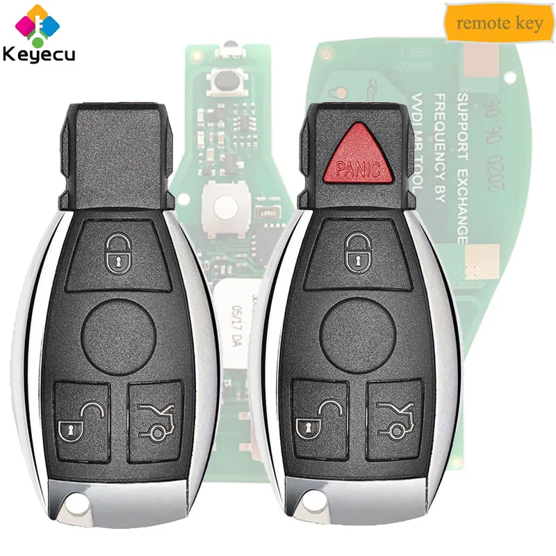 

KEYECU Xhorse MB FBS3 BGA Keyless Go Smart Remote Key - 3 4 Button 315MHz 433MHz for Mercedes Benz W204 W207 W212 W164 W166 W221