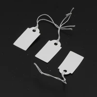 wholesale 100pcslot trend rectangular paper price tag white blank string jewelry price display cards promotion label for sales