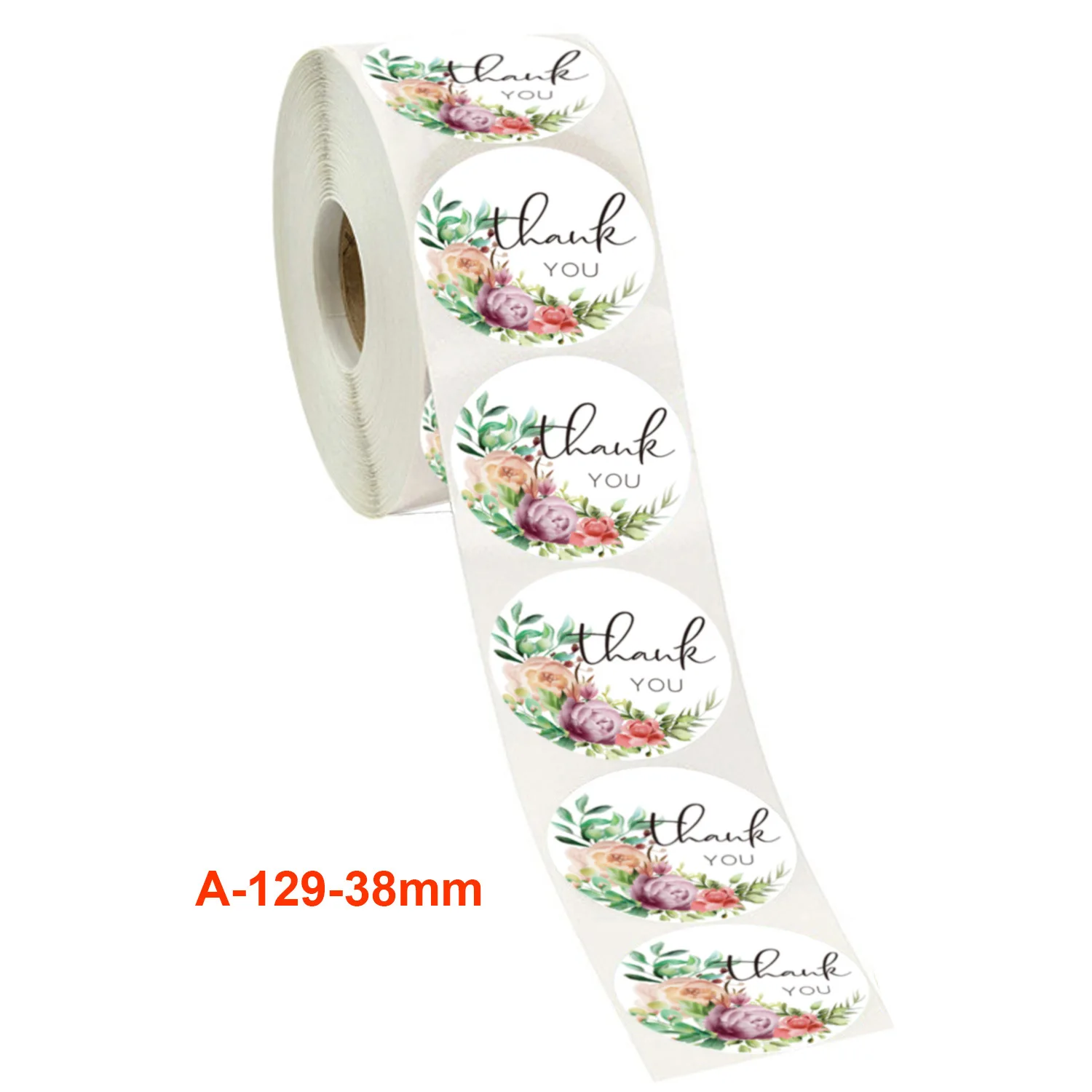 

Round seal paste thanks sticker floral pattern baking label gift handmade crafts decoration