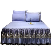 home textiles bed sheets set european lace bed skirt luxury bed spreads pillowcases fashion queenking size for adult sheets