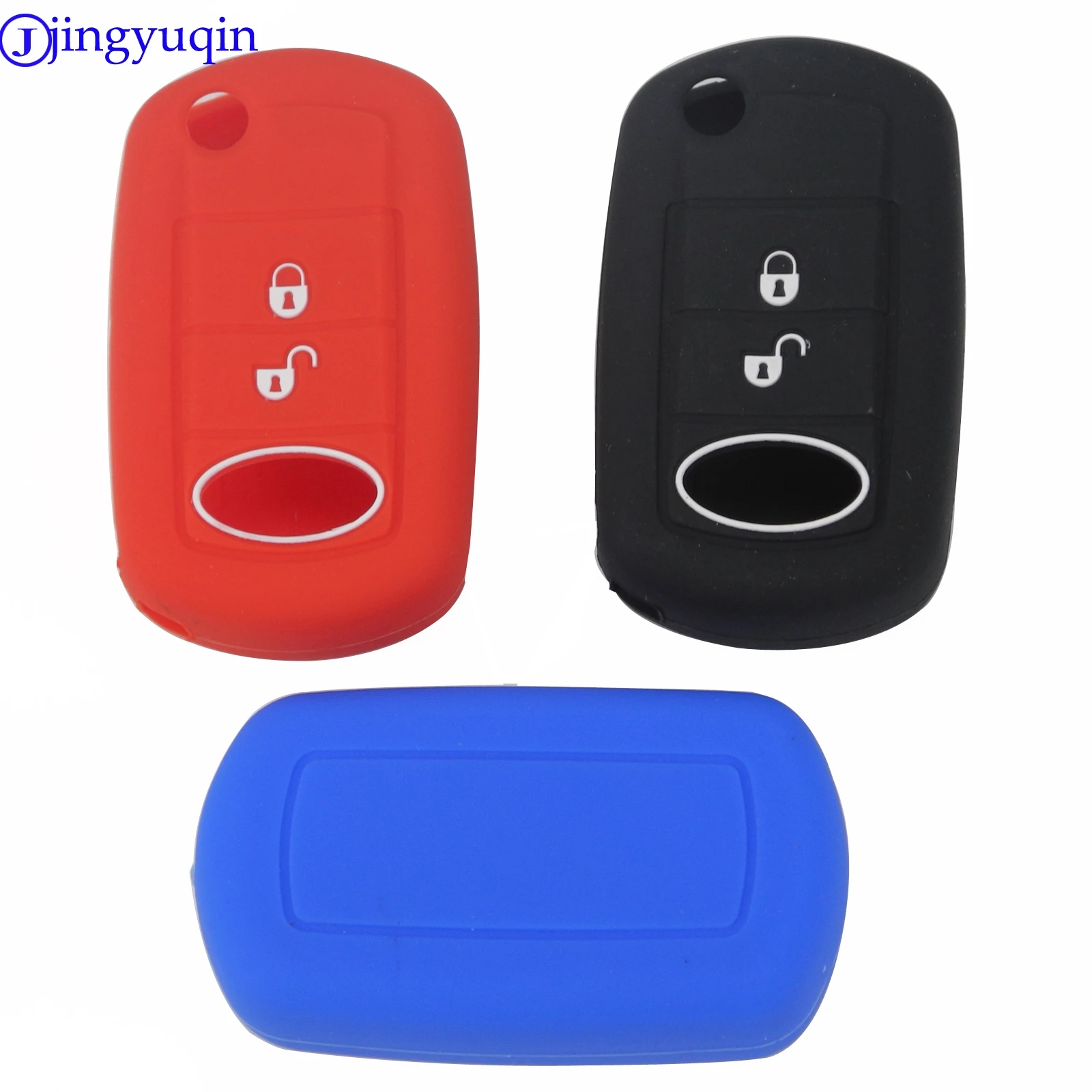

jingyuqin Silicone Car Key Case Cover for LAND ROVER Range Rover Sport LR3 Discovery 3 Button Folding Flip Remote Car Styling