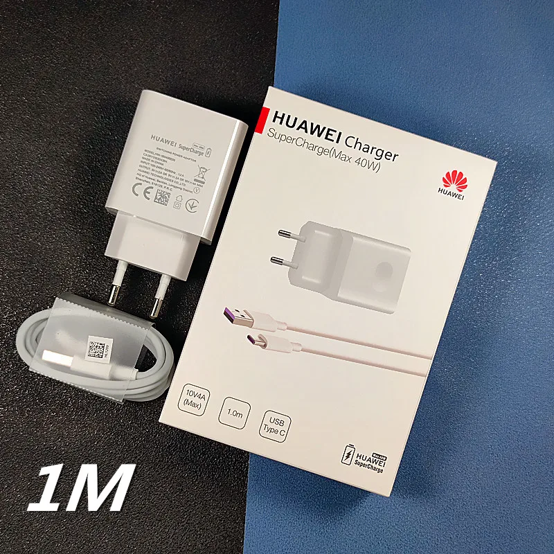 Оригинальное зарядное устройство Huawei mate 30 pro 40 Вт быстрая зарядка 5 А кабель usb Type c