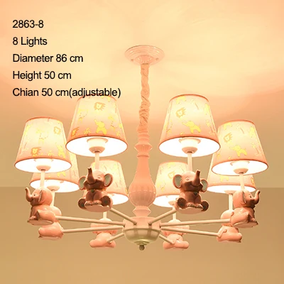 8 Lights Современный светодиодный светильник-Люстра для детской комнаты, цветной металлический светильник с кристаллами, светильник для спальни, детский потолочный светильник, украшение для дома - Цвет абажура: 8 Lights
