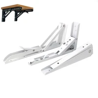 2pc 81012 white shelf bracket foldable wall spring metal support float wood table home kitchen decoration furniture hardware