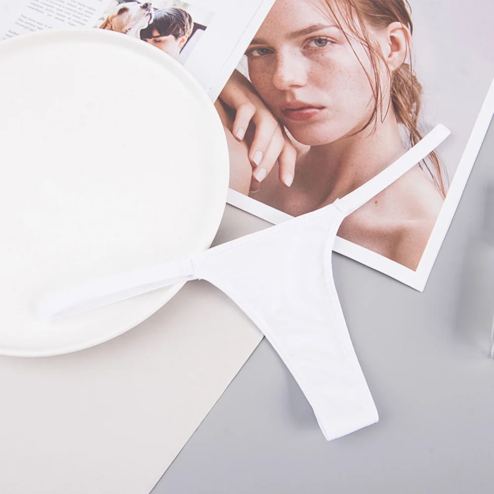 1pc Women's Panties Thong Milk Silk Underwear Sexy Low-Waist T-Back G-string Sexy Lingerie