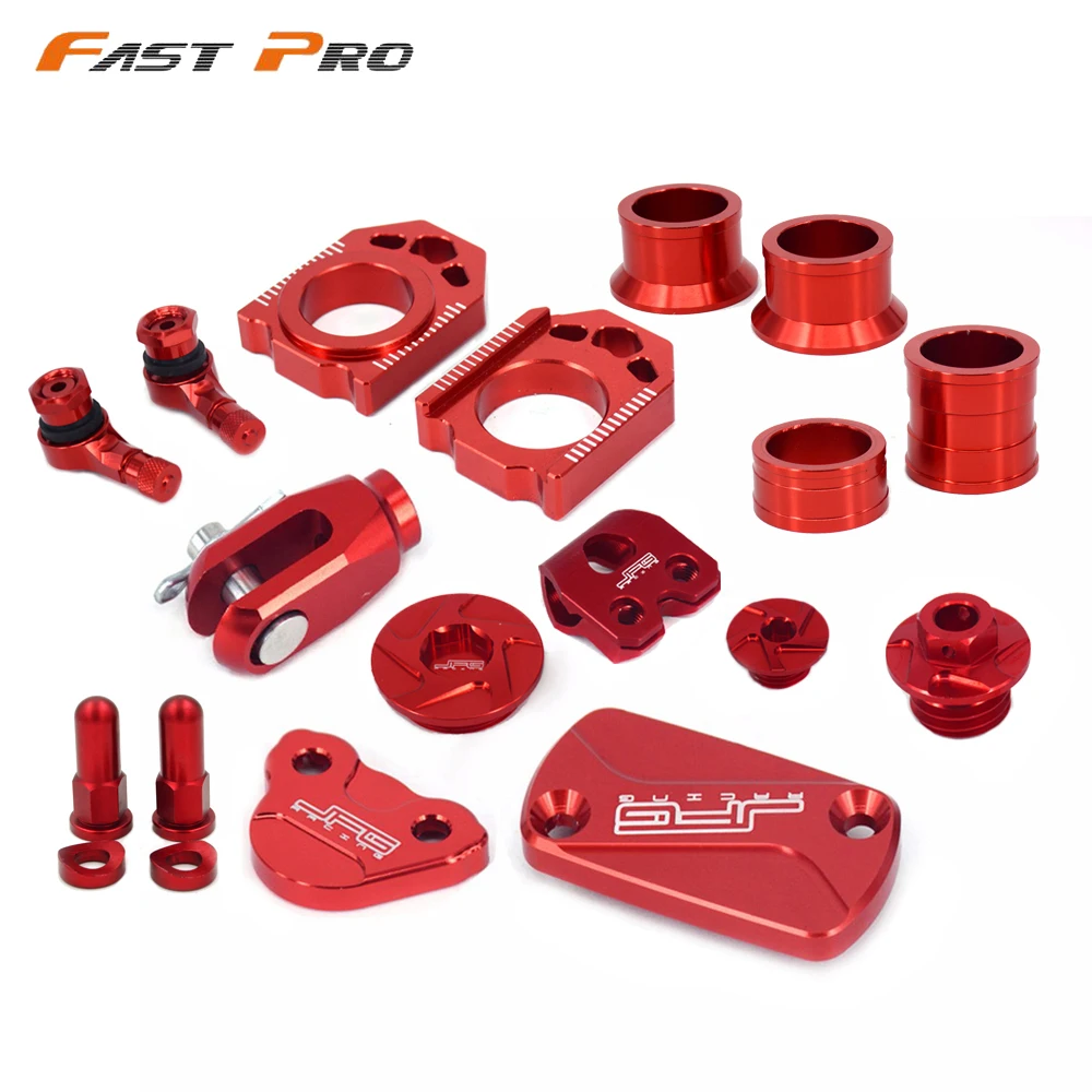 

Motorcycle CNC Axle Block & Front/Rear Wheel Hub Spacer & Brake Line Clamp & Brake Clevis Set For CRF250R 10-17 CRF450R 04-16