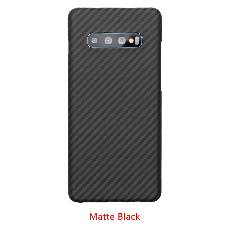 Matte Black Чехол для samsung S10, роскошный тонкий жесткий чехол из настоящего матового углеродного волокна, противоударный чехол для телефона для samsung S10 Plus, чехол - Цвет: Matte Black