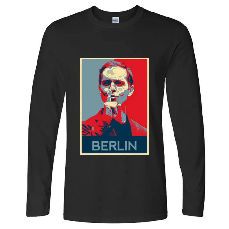 Мужская футболка с длинным рукавом забавным дизайном La Casa De Papel футболки