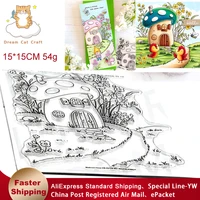 mushroom house clear stamp diy scrapbooking card album paper craft rubber transparent silicone stamp card making stamps