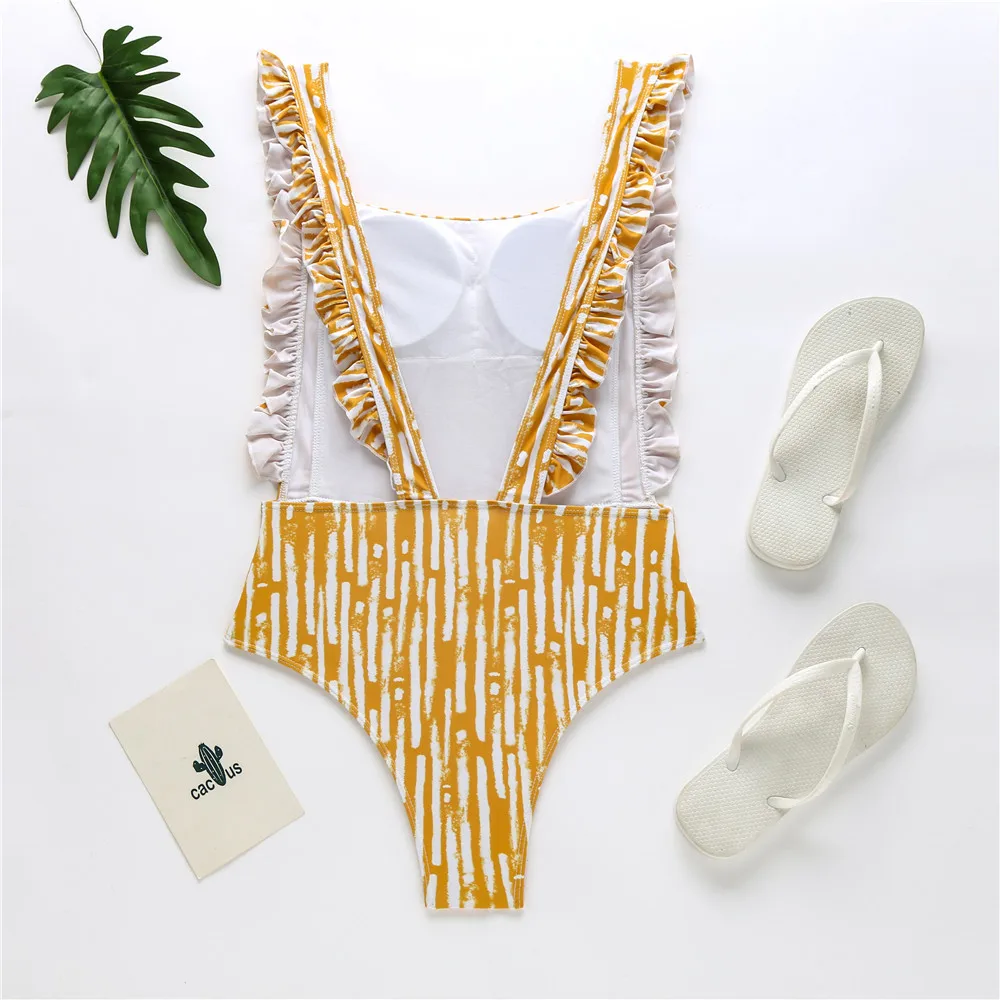 Цельный купальник сексуальный на шнуровке бикини с открытой спиной пуш ап