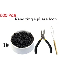 silicone nano rings 500pcs hair beads micro beads kits dreadlock hair extension tools plier and loop fashion salon hairstylist