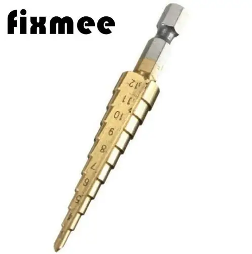 

1pcs/lot Titanium Step Drill Bits 3-12mm HSS Power Tools HSS Wood Metal Drilling