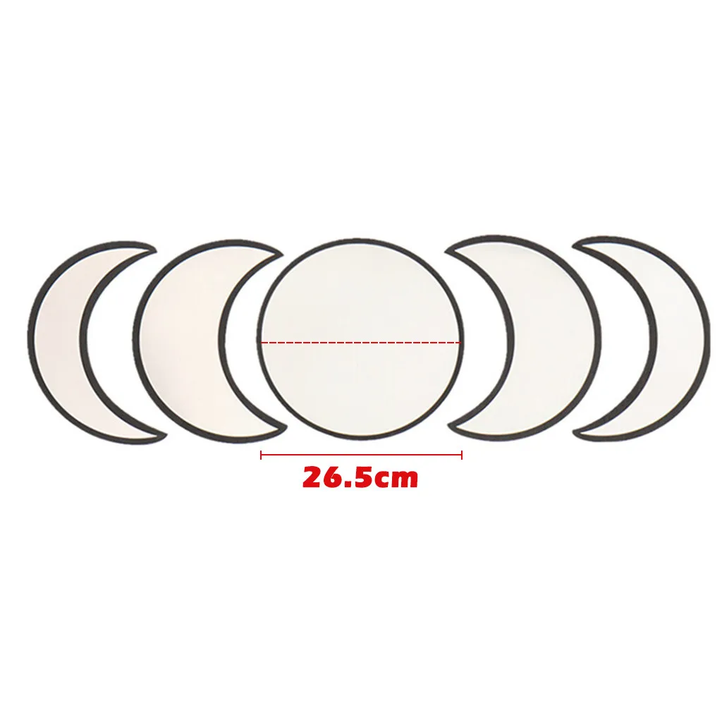 

Nordic Style Wooden Moonphase Mirror Set Boho Style Decoration Moon Phase Mirror Set Home Kids Room Decor Moon Phase Wall Mirror