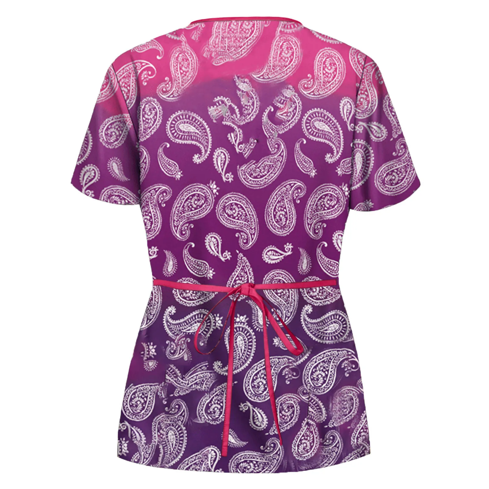 Больничные рабочие медсестры униформа галстук обратно женщин короткий рукав