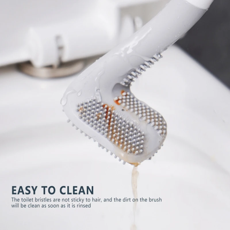 

Long Handle Toilet Cleaning Brush ,Golf Silicone Toilet Brush,No Dead-end Wall-Mounted Cleaning Brush With Anti-Leakage Base