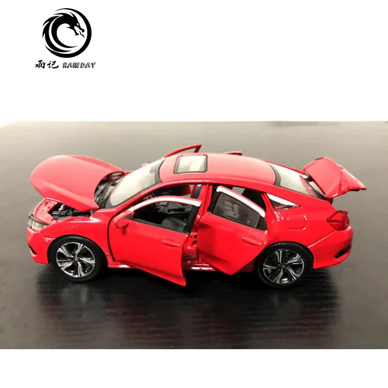 JK 1/32 масштабная модель автомобиля игрушки Япония Honda Civic звук и свет литья под давлением Металл тянет назад модель автомобиля игрушка для подарка, дети, коллекция