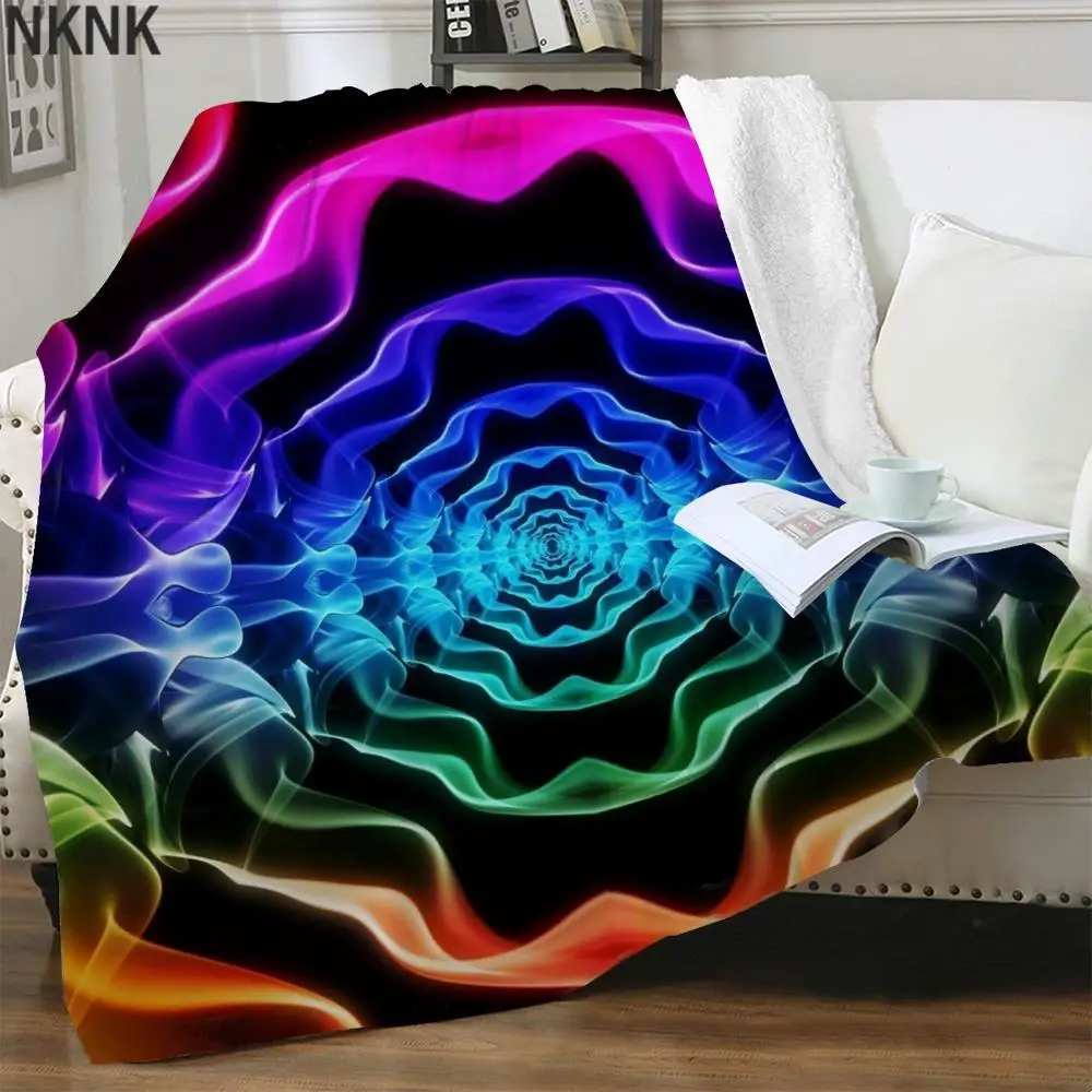 

NKNK Brank Colorful Blanket Dizziness Bedspread For Bed Rainbow Thin Quilt Psychedelic Blankets For Beds Sherpa Blanket Animal