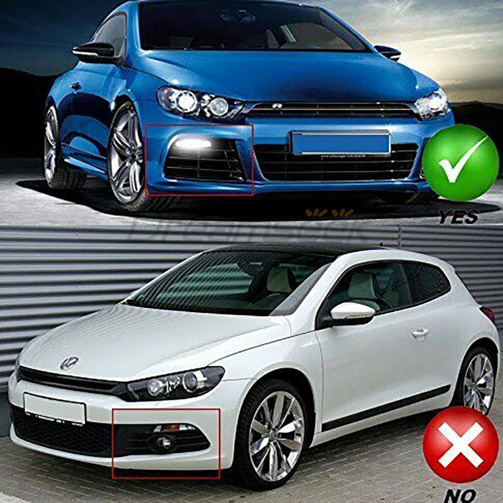 DRL для VW Scirocco R 2010 2011 2012 2013 Светодиодный дневной светильник противотуманных фар с