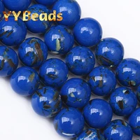 dark blue shell howlite turquoises stone beads 4 6 8 10 12mm loose round charm beads for jewelry making diy bracelets ear studs