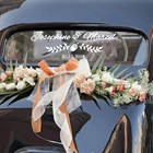 Наклейка на автомобиль с датой и именем на заказ, водонепроницаемая наклейка на свадьбу, автомобильная наклейка, белая виниловая наклейка, знак T210918