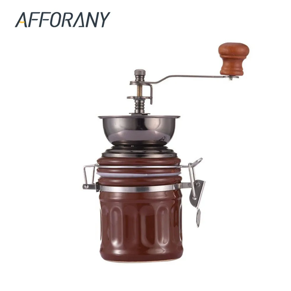 Ретро ручная кофемолка для кофейных зерен перца специй из нержавеющей стали
