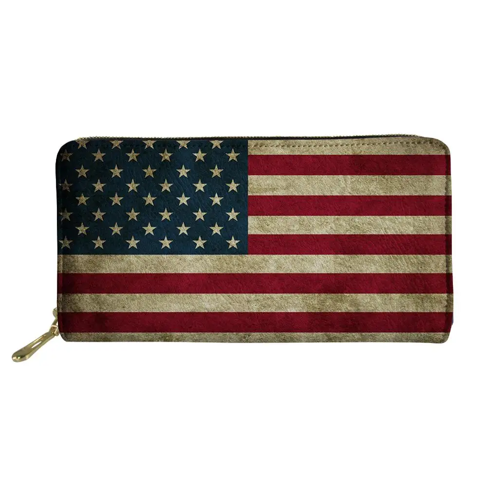 

Длинный кошелек, Женский кошелек, милые кошельки с принтом флага США, Дамский карман для монет для женщин, модные держатели для карт, бумажни...