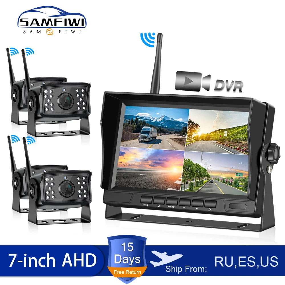 Аналоговая камера высокого разрешения Беспроводной DVR автомобильный монитор 7