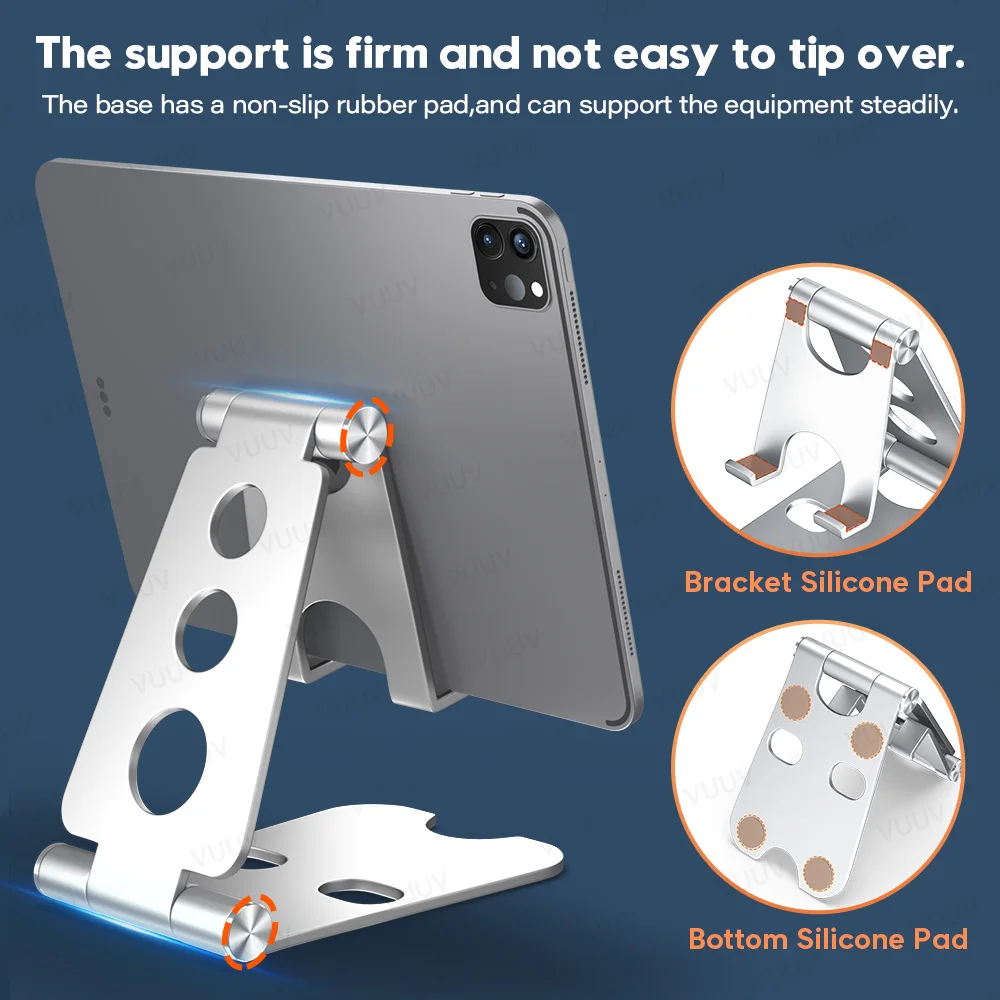 Tablet Holder For iPad Pro 11 12.9 inches Metal Adjustable Folding Stand Phone Samsung Xiaowei Huawei Soporte | Компьютеры и офис
