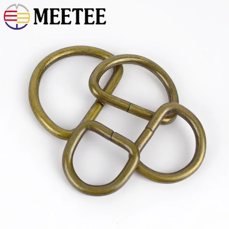 Регулируемая металлическая пряжка Meetee ID20/25/32/38 мм 5 шт. D образное кольцо для сумки